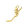 18k Gold Plated Brass Hockey Charm