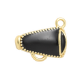 18k Gold Plated Brass Black Megaphone Charm