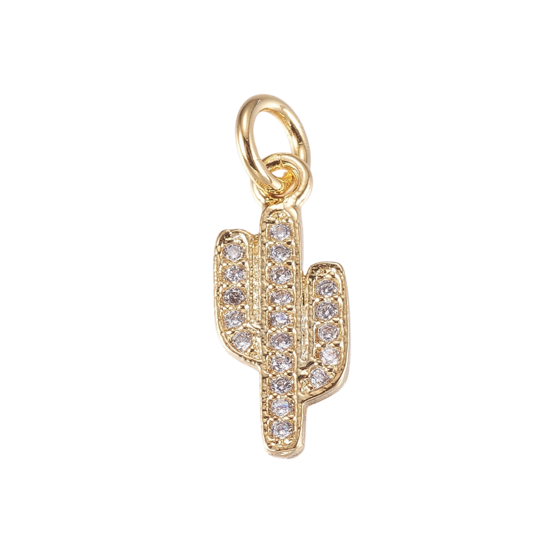 18k Gold Plated Brass Cactus Charm