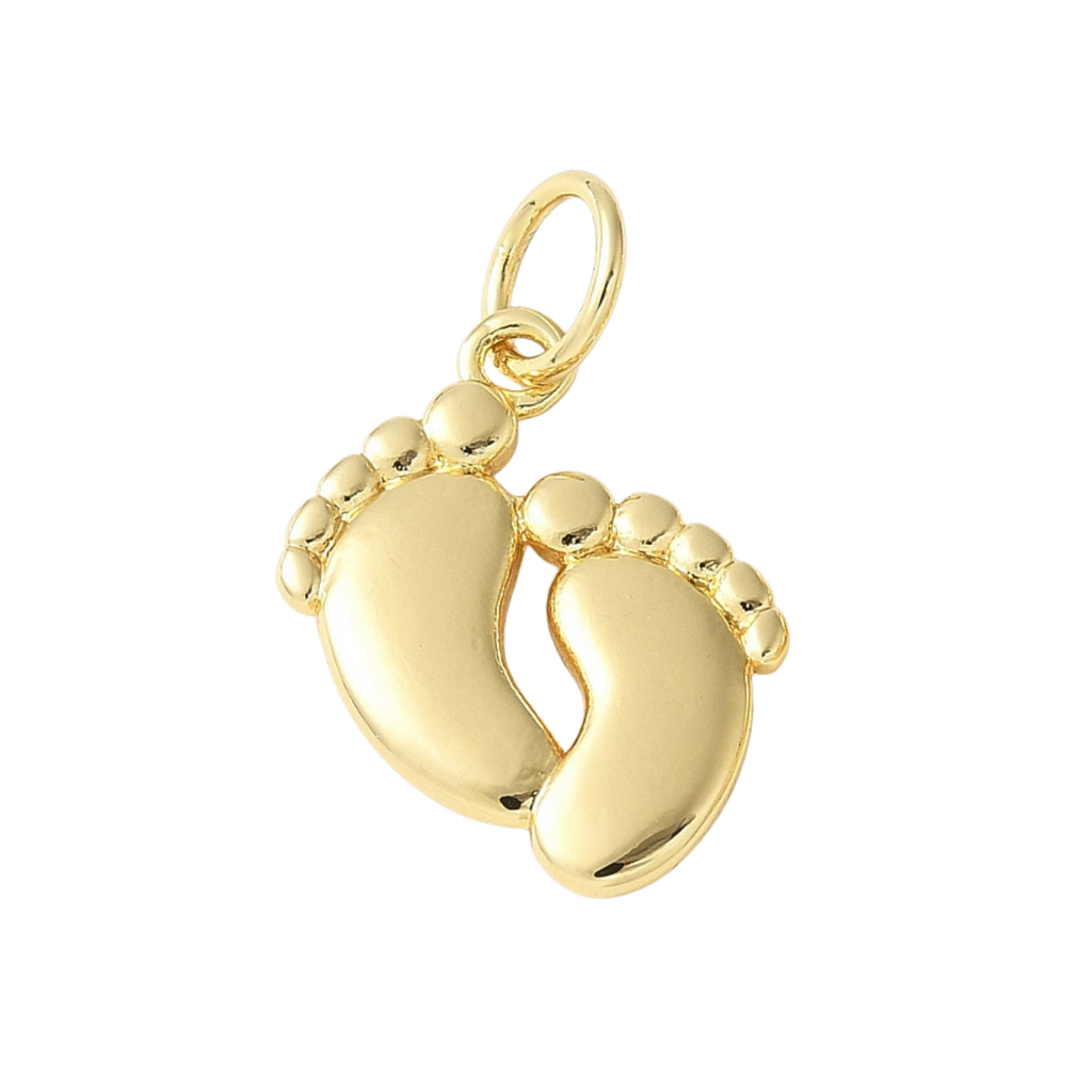 18k Gold Plated Brass Baby Feet Charm