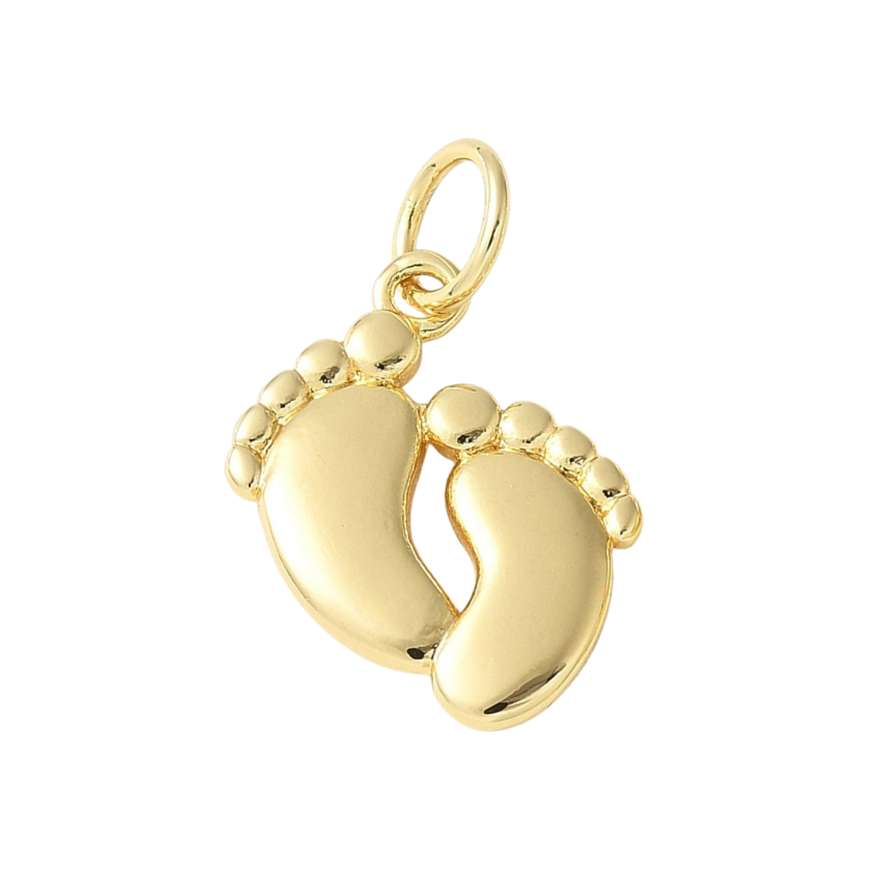 18k Gold Plated Brass Baby Feet Charm