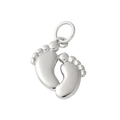 Silver Brass Baby Feet Charm