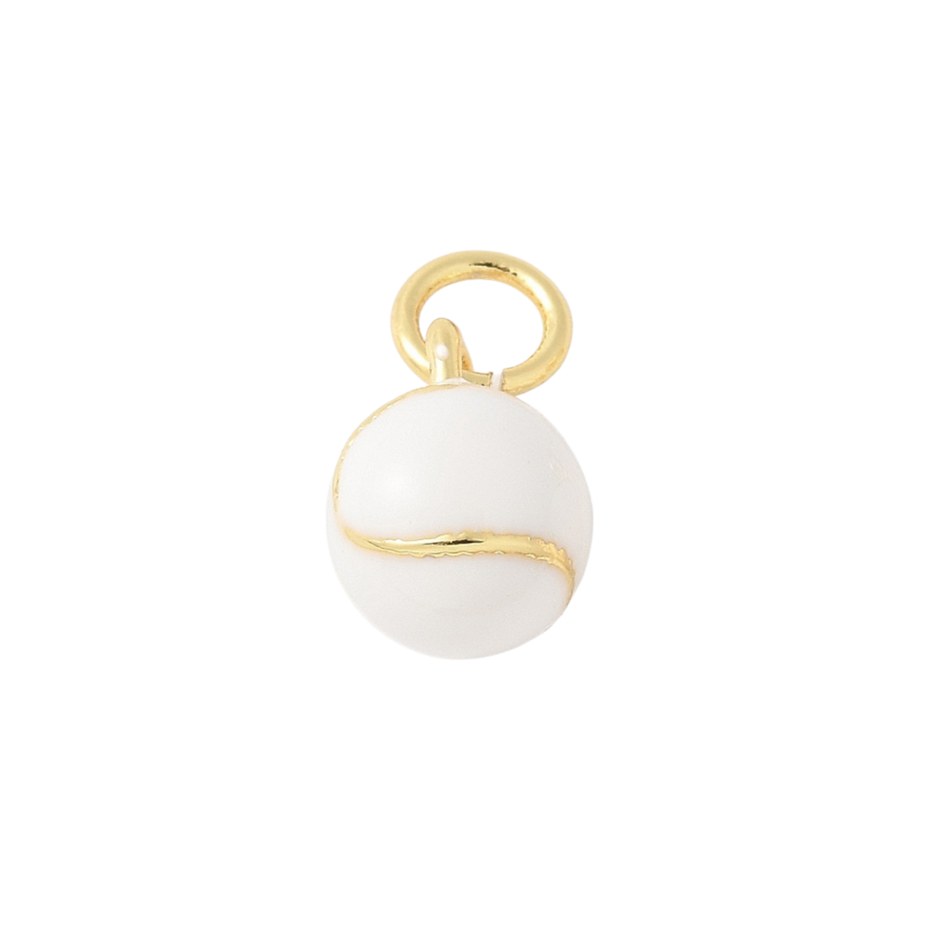 18k Gold Plated Brass Baseball Mini Sports Charm