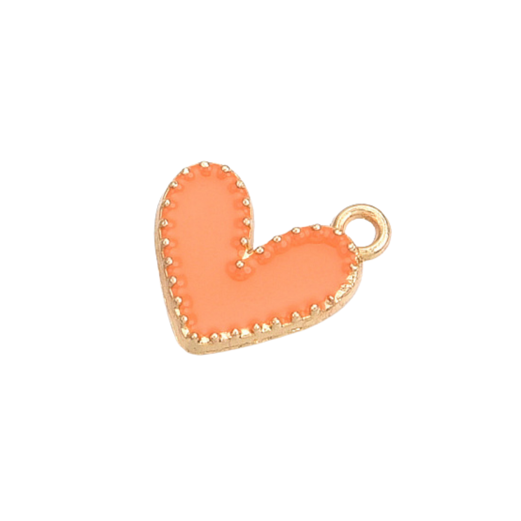 Gold Alloy Colorful Heart Charm