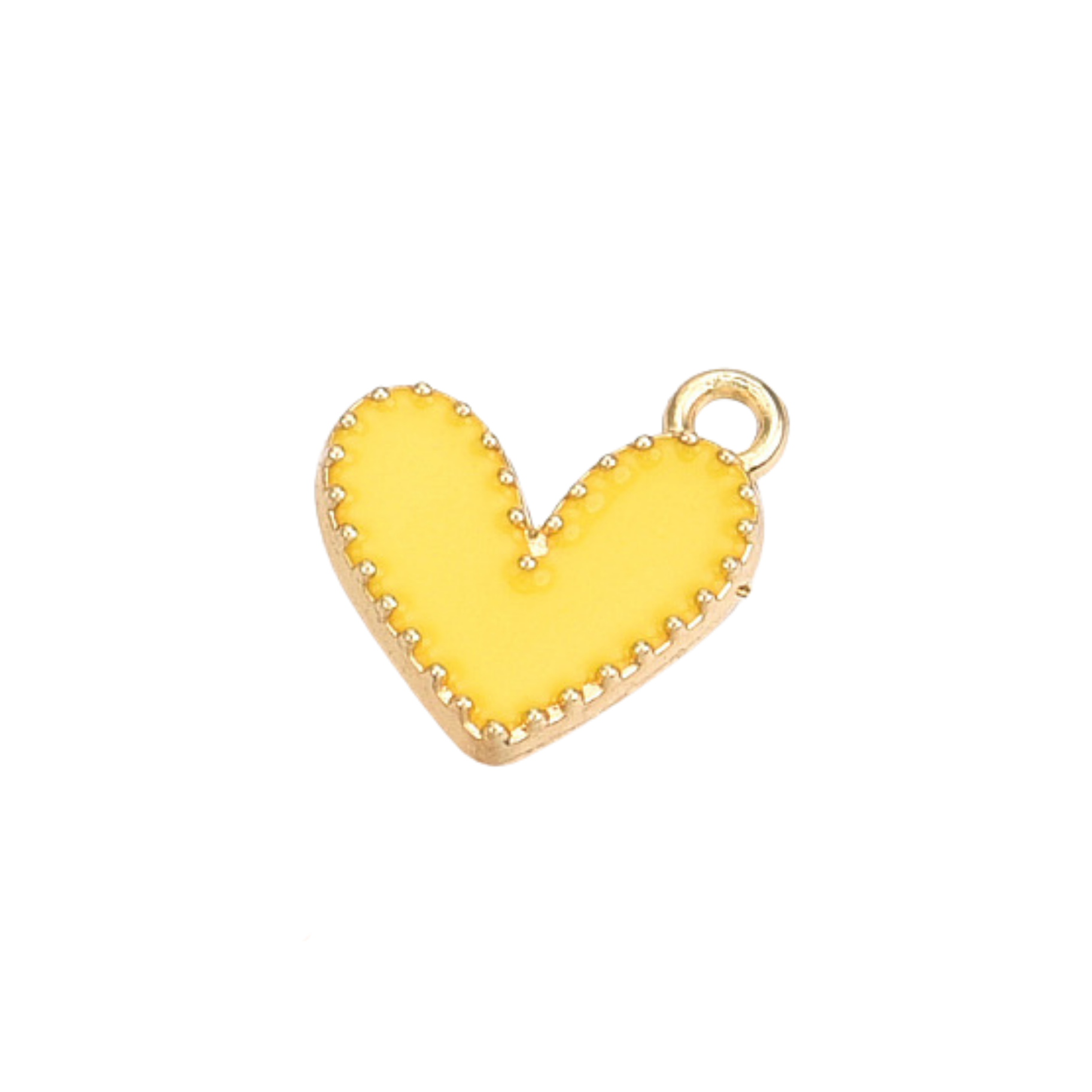 Gold Alloy Colorful Heart Charm