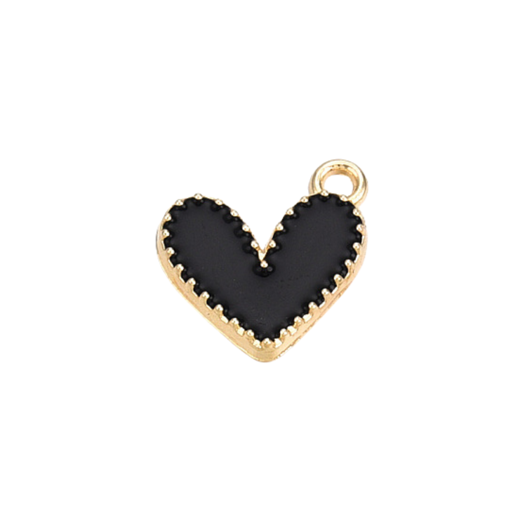 Gold Alloy Colorful Heart Charm