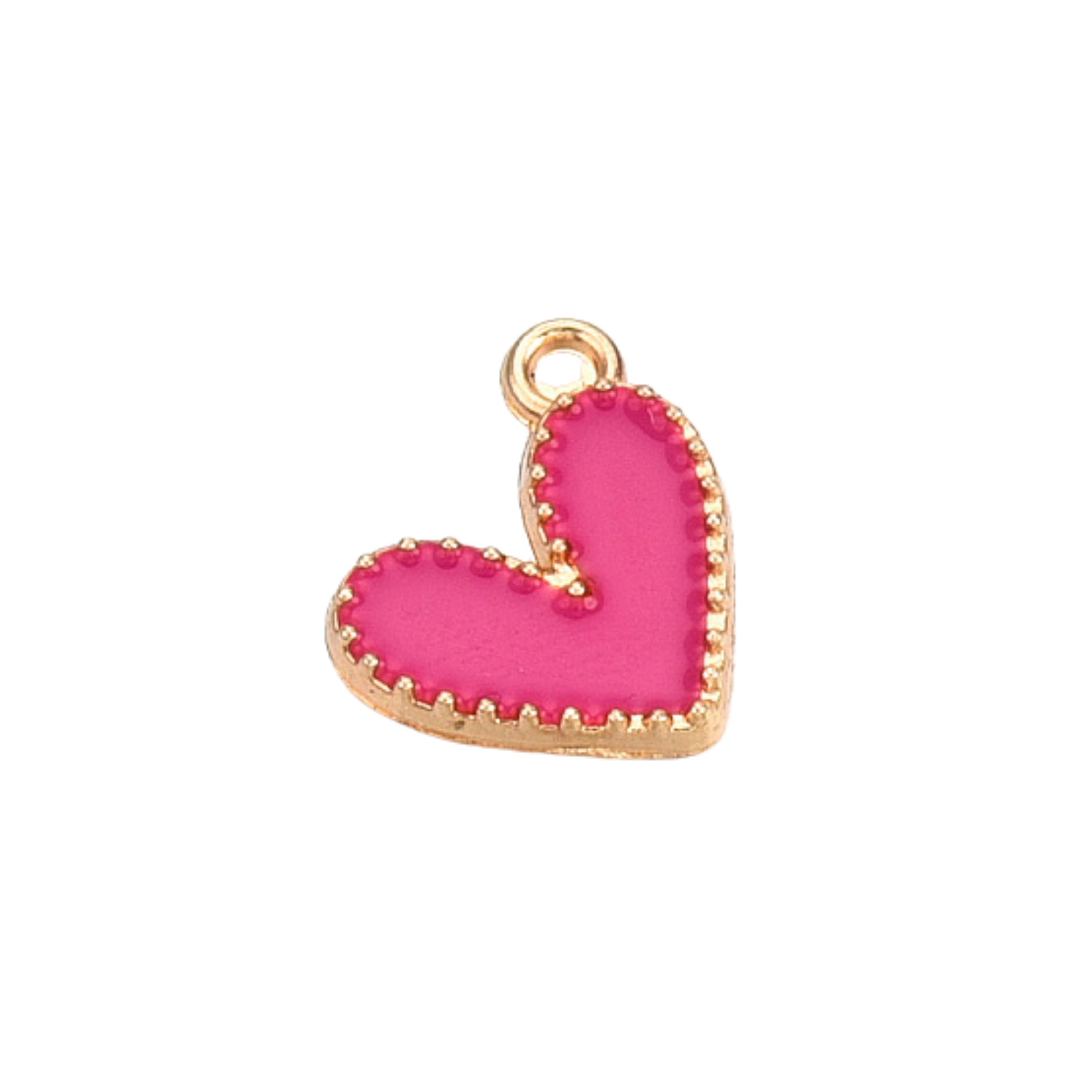 Gold Alloy Colorful Heart Charm