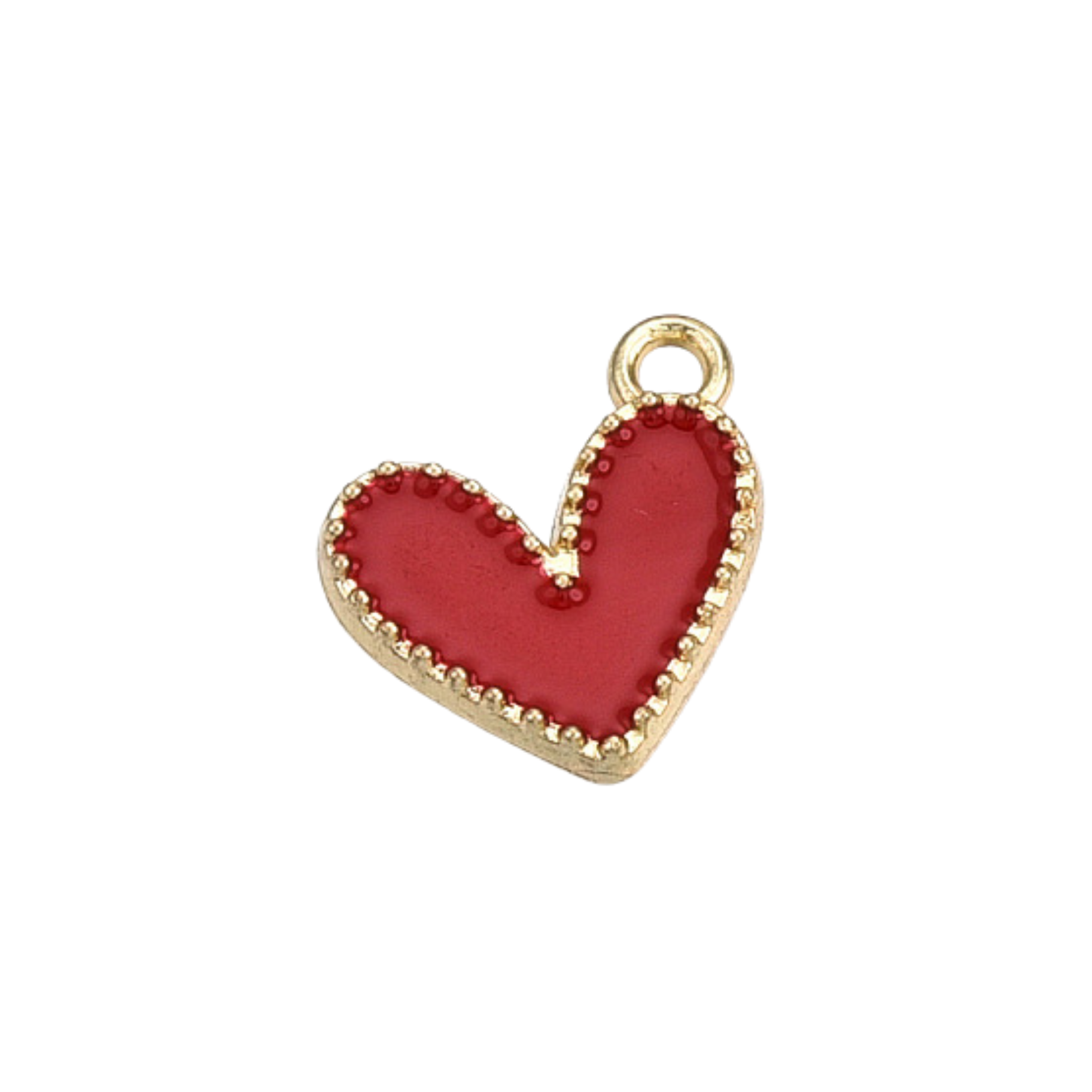 Gold Alloy Colorful Heart Charm