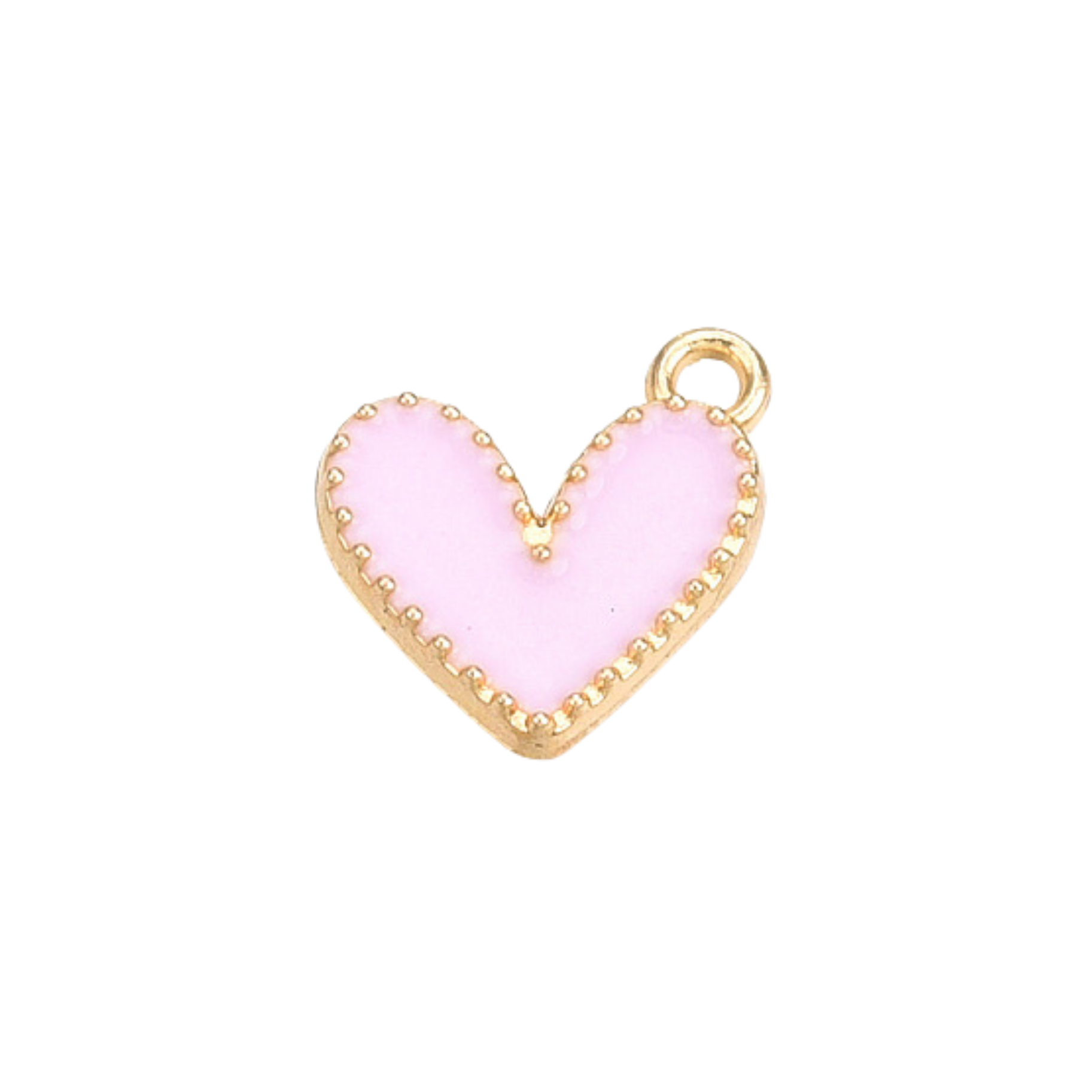 Gold Alloy Colorful Heart Charm