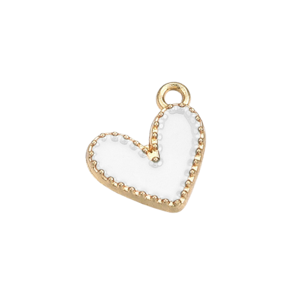 Gold Alloy Colorful Heart Charm