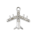 Silver Alloy Airplane Charm