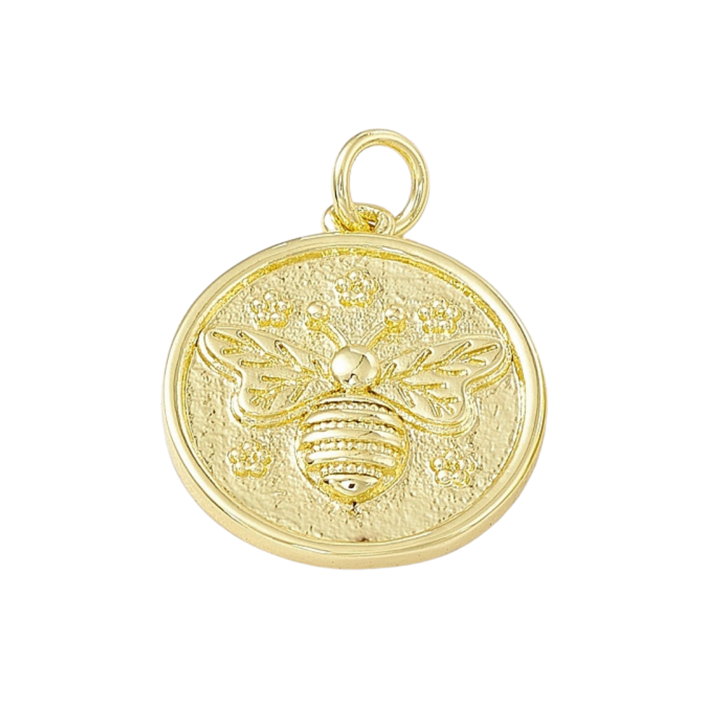 18k Gold Plated Brass Bee Charm