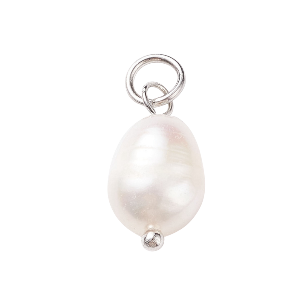 Silver Brass Freshwater Pearl Charm