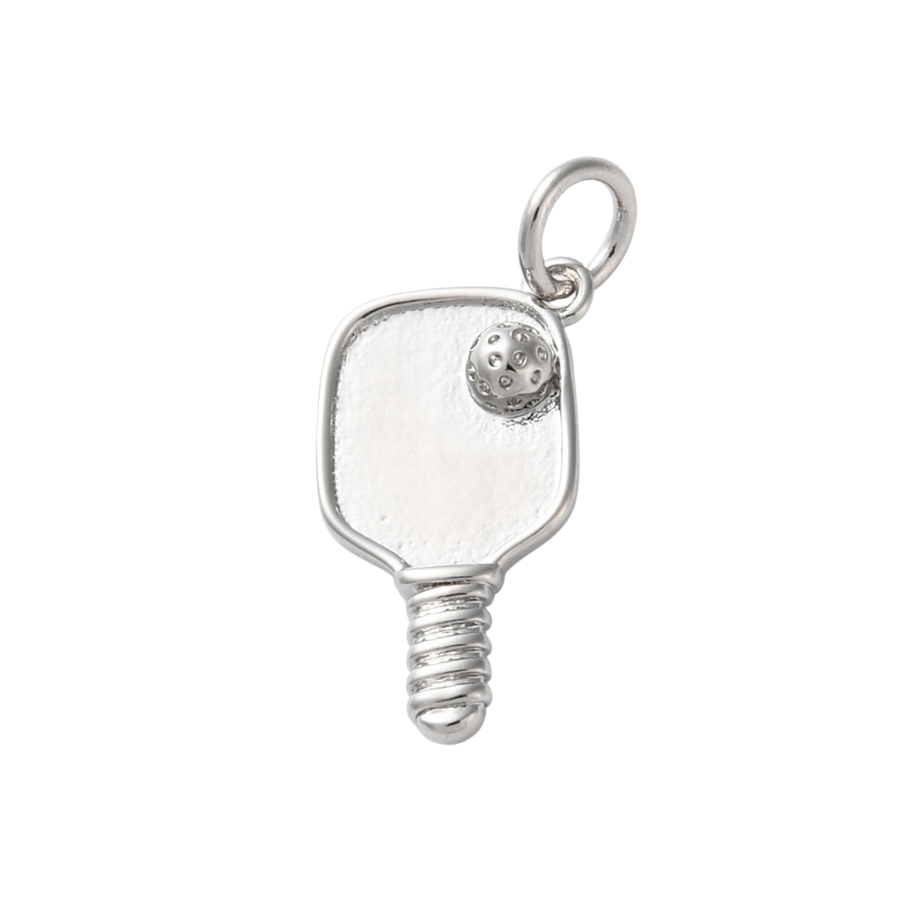 Silver Brass Pickleball Charm