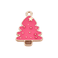 Gold Alloy Pink Christmas Tree Charm