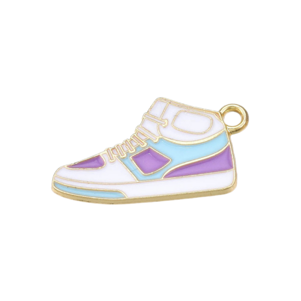 Gold Alloy Purple Sneaker Charm