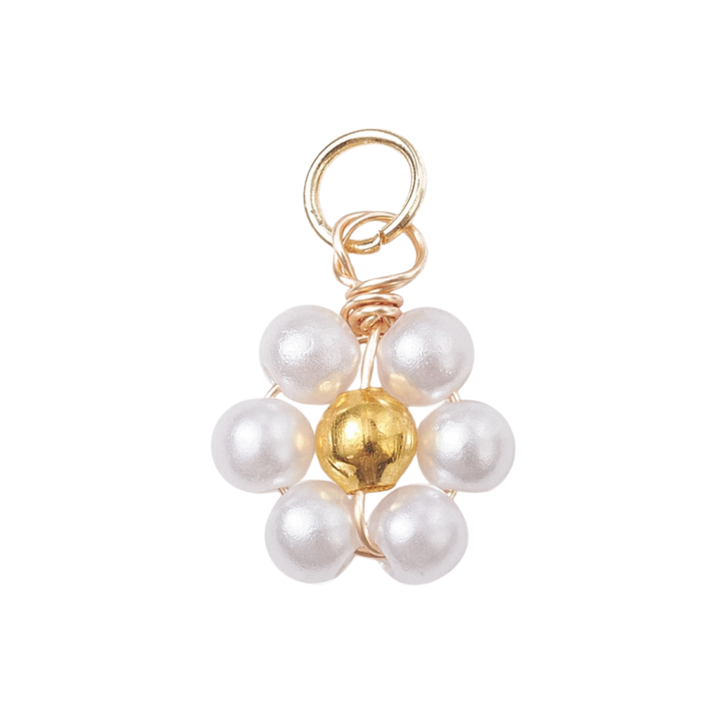 Beaded Acrylic Flower Charm