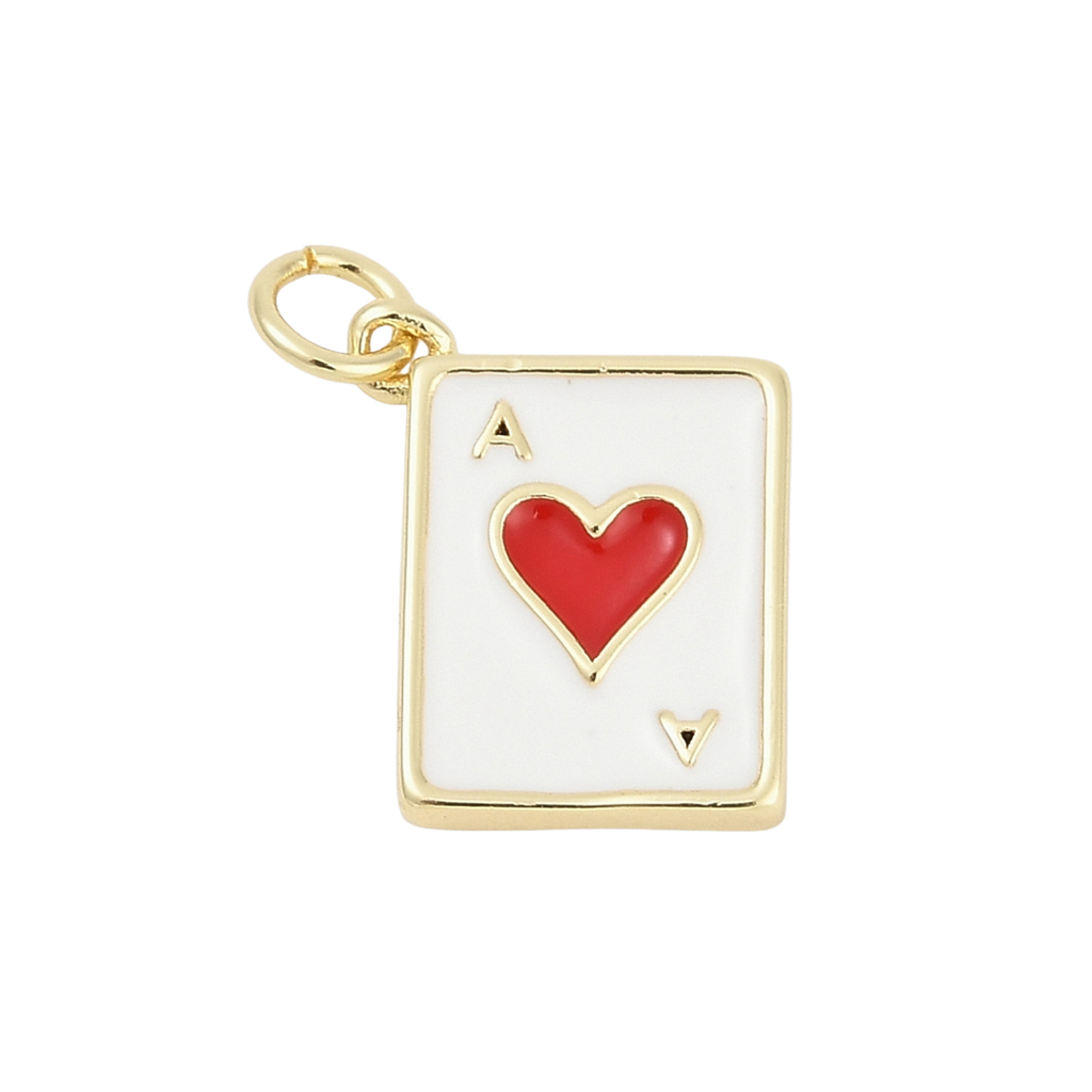 18k Gold Plated Brass Playing Card Charm