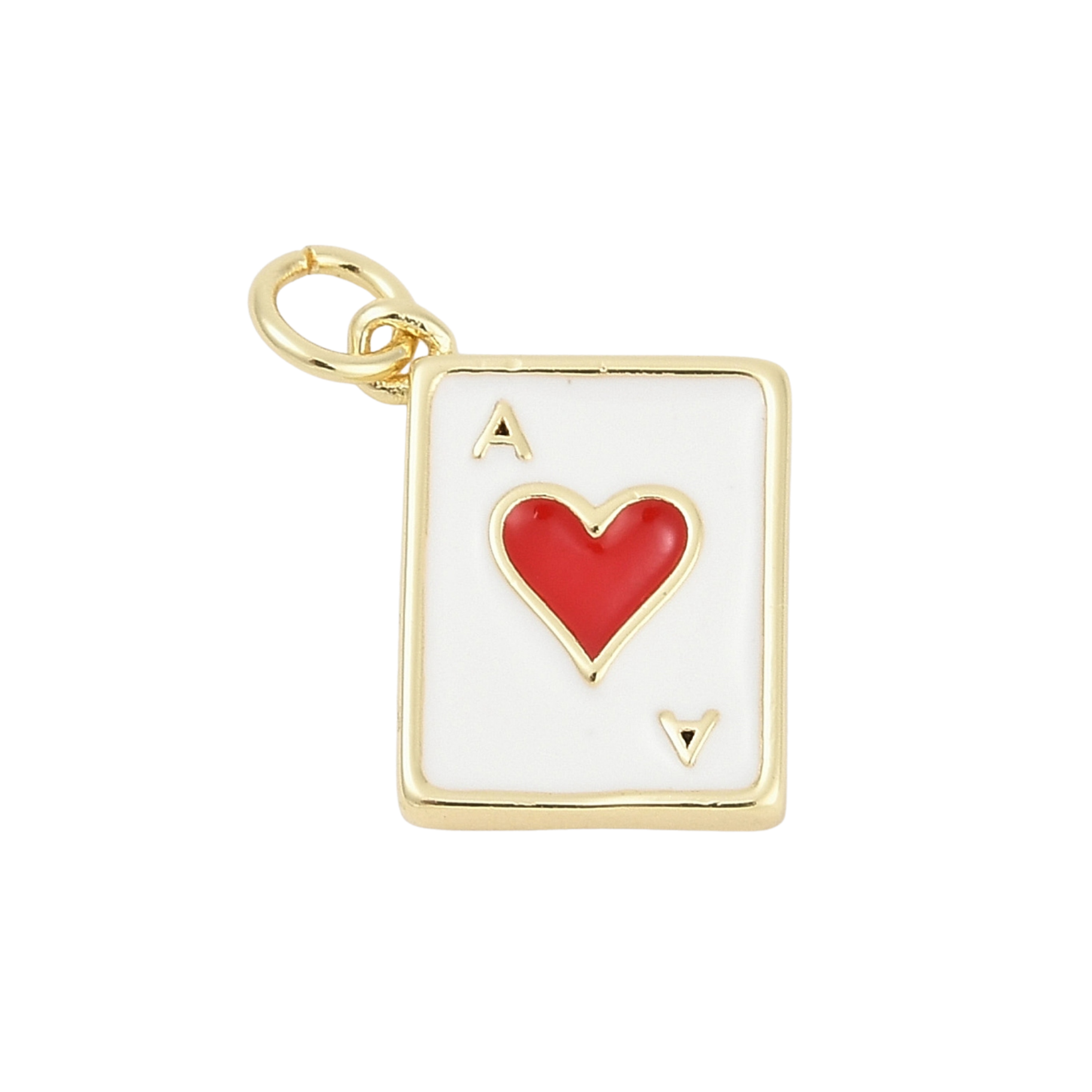18k Gold Plated Brass Playing Card Charm