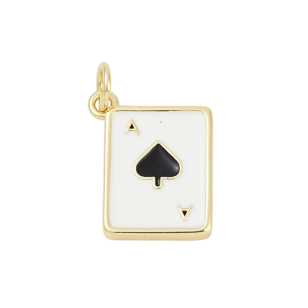 18k Gold Plated Brass Playing Card Charm