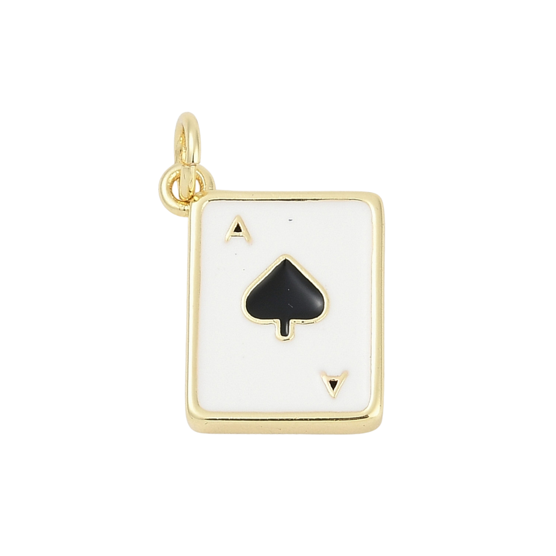 18k Gold Plated Brass Playing Card Charm