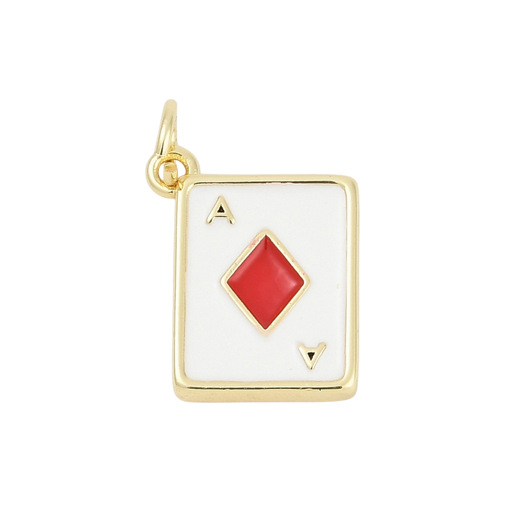 18k Gold Plated Brass Playing Card Charm