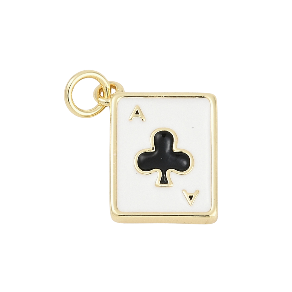 18k Gold Plated Brass Playing Card Charm