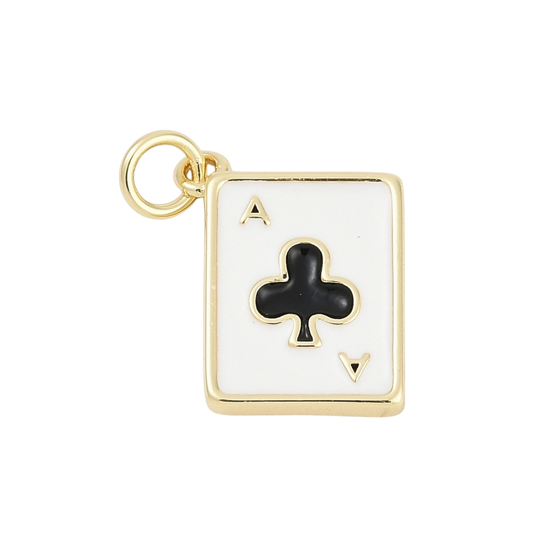 18k Gold Plated Brass Playing Card Charm