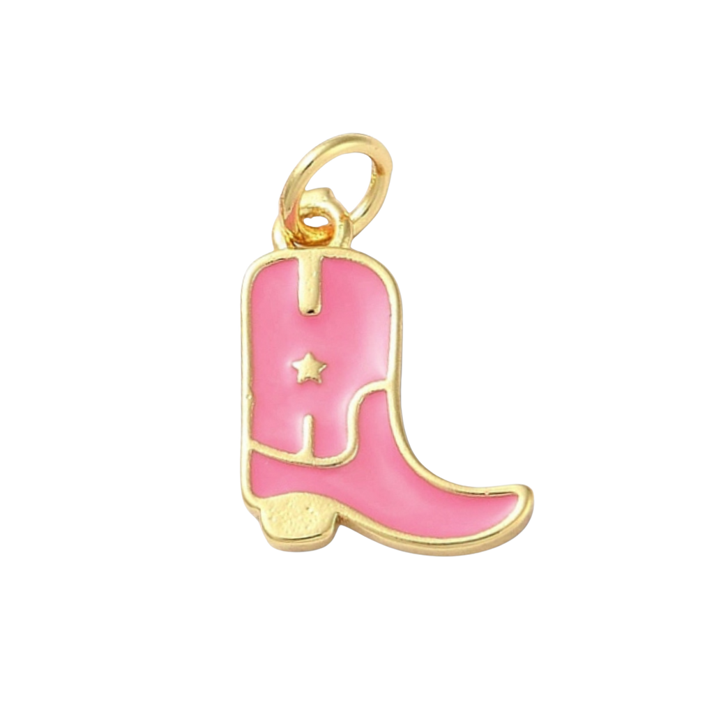 18k Gold Plated Brass Star Cowboy Boot Charm