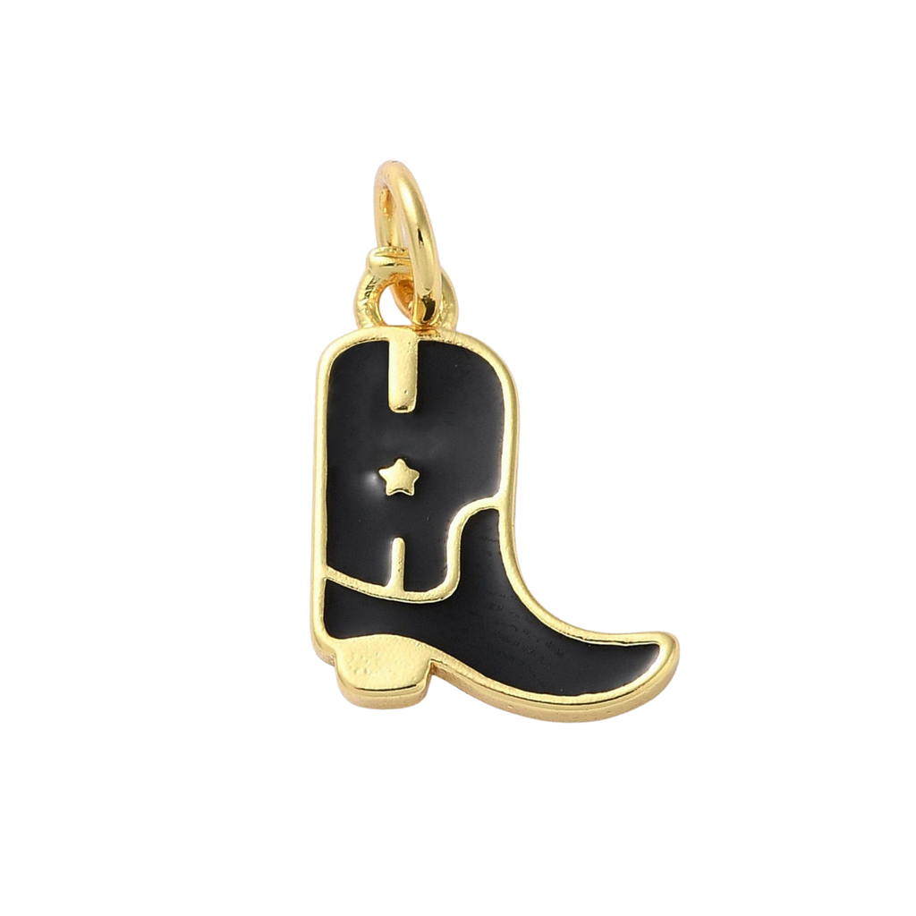 18k Gold Plated Brass Star Cowboy Boot Charm