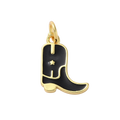 18k Gold Plated Brass Star Cowboy Boot Charm