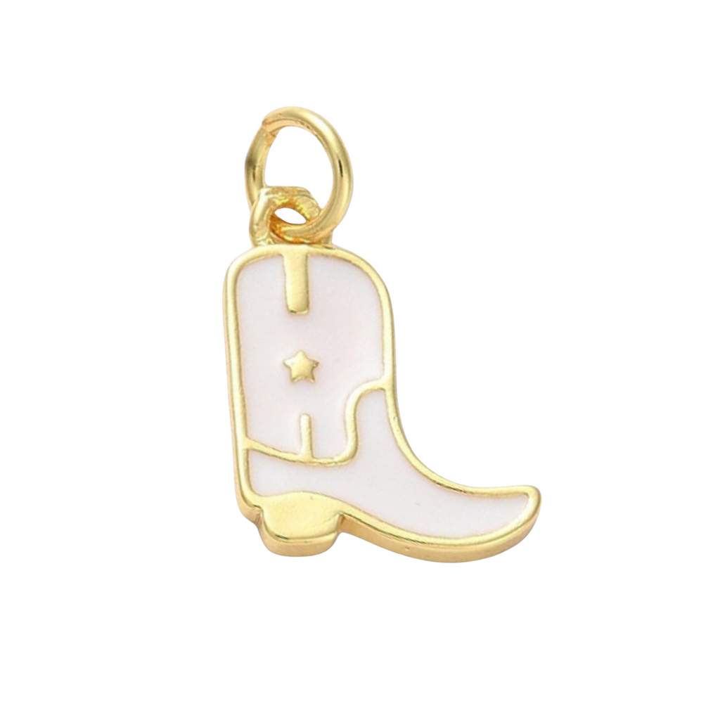 18k Gold Plated Brass Star Cowboy Boot Charm