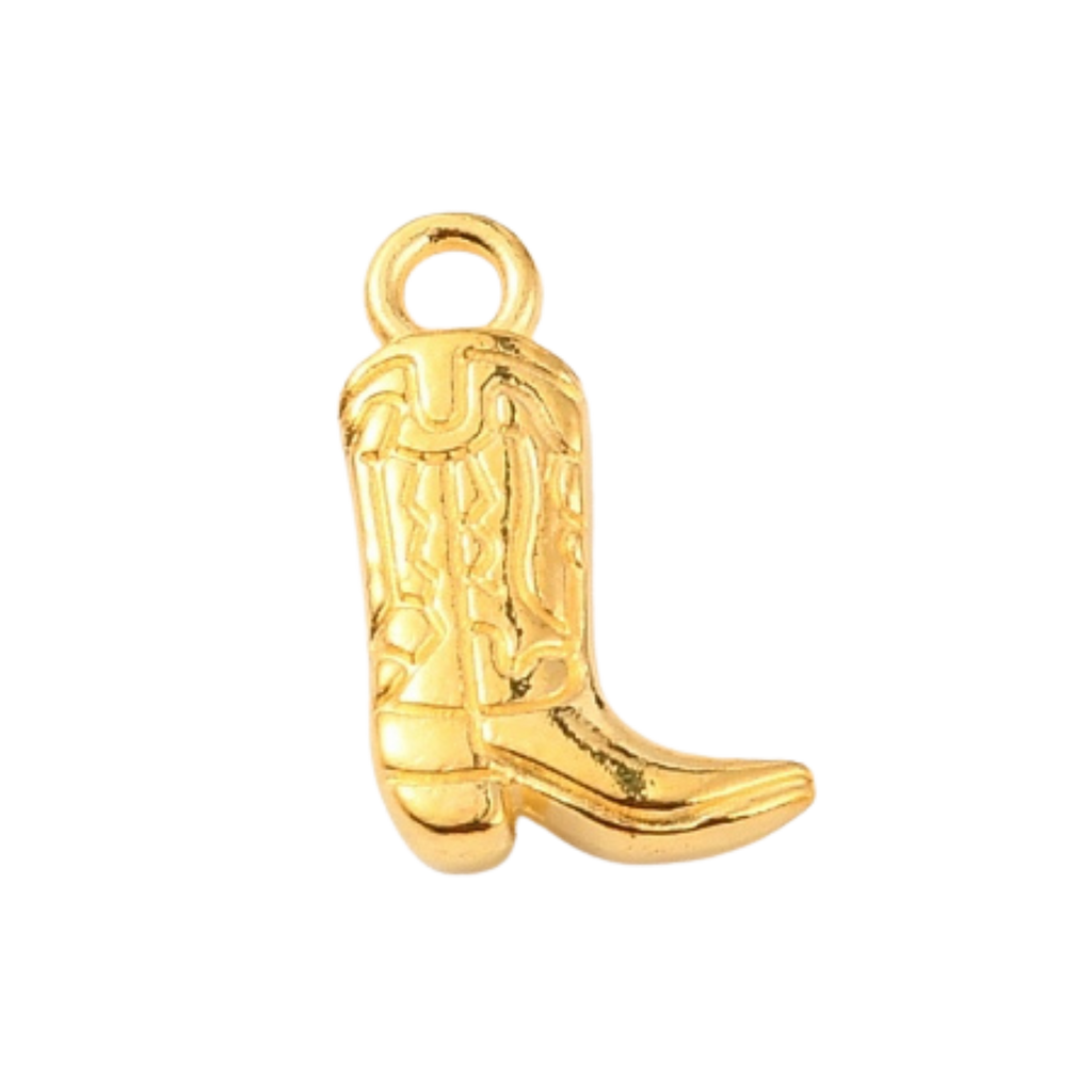 Gold Alloy Cowboy Boot Charm