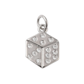 Silver Brass Dice Charm