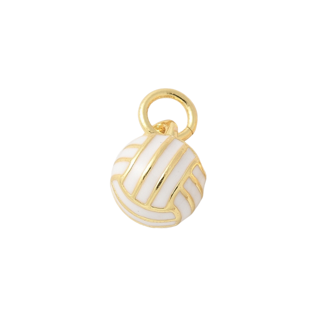 18k Gold Plated Brass Volleyball Mini Sports Charm