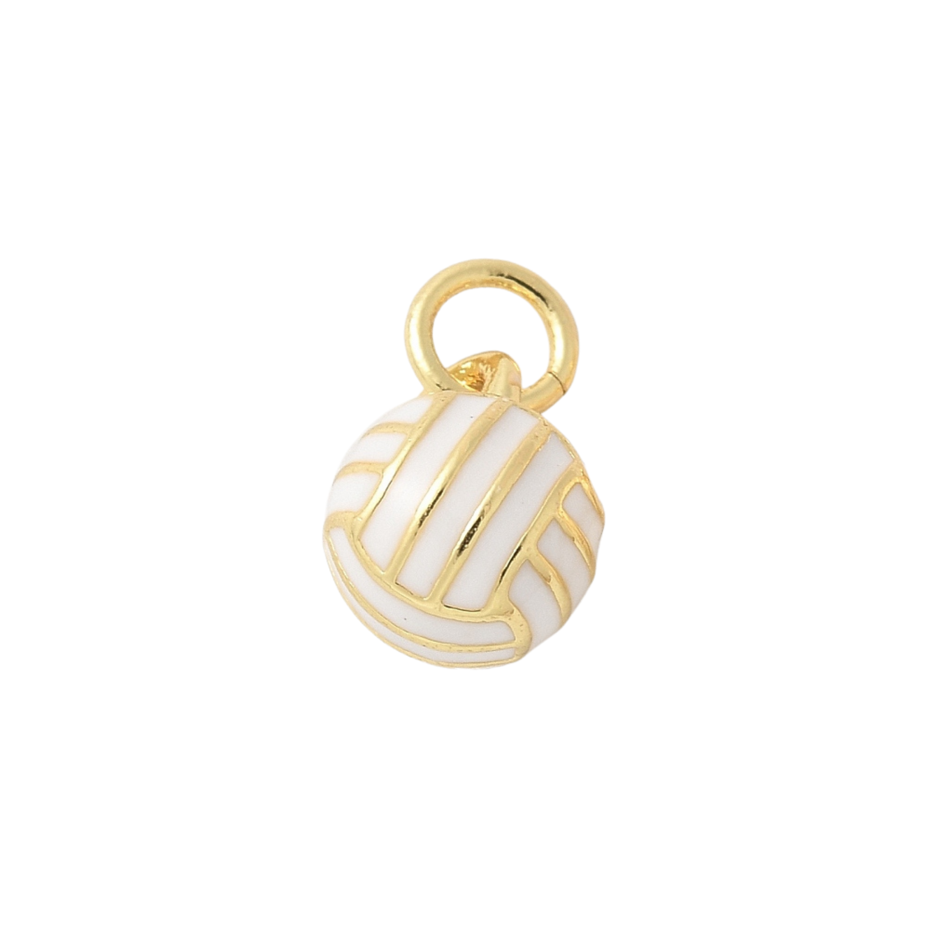 18k Gold Plated Brass Volleyball Mini Sports Charm
