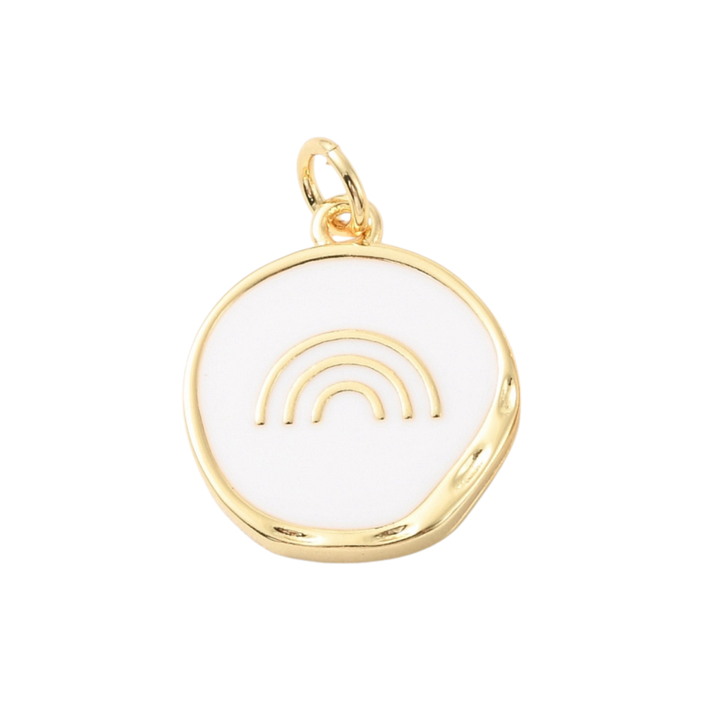 18k Gold Plated Brass Round Rainbow Charm