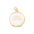 18k Gold Plated Brass Round Rainbow Charm