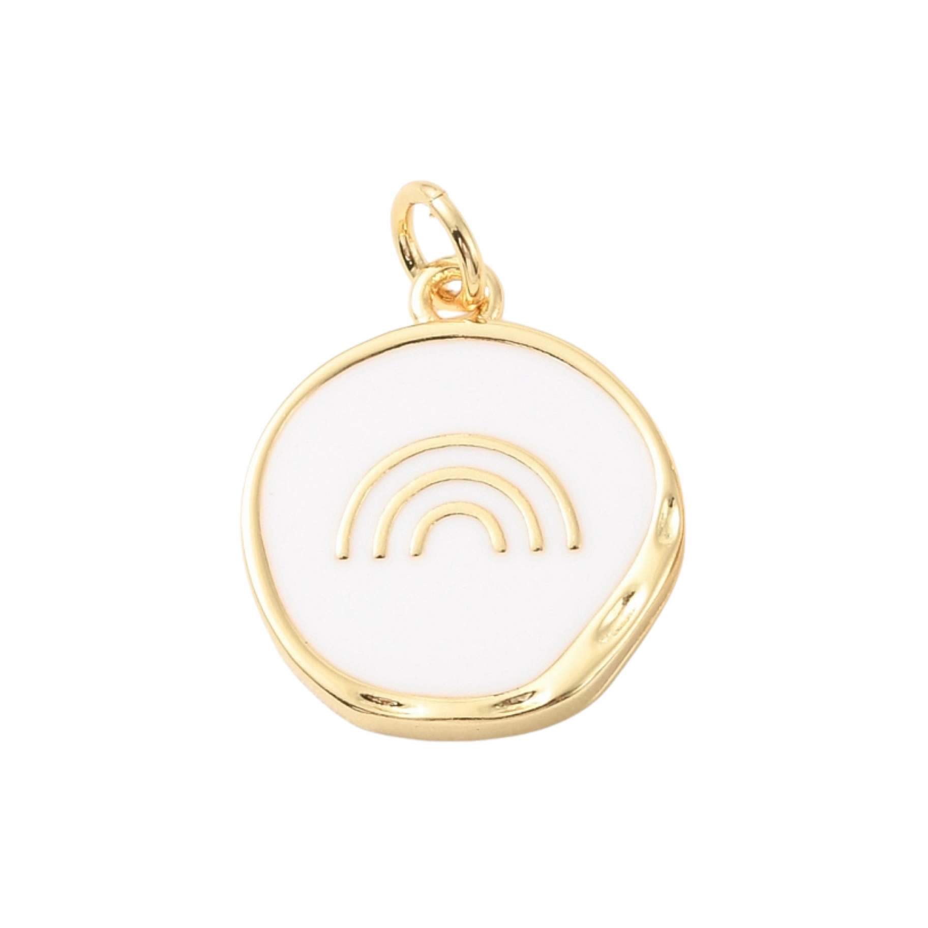 18k Gold Plated Brass Round Rainbow Charm