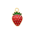 Gold Alloy Red Strawberry Charm
