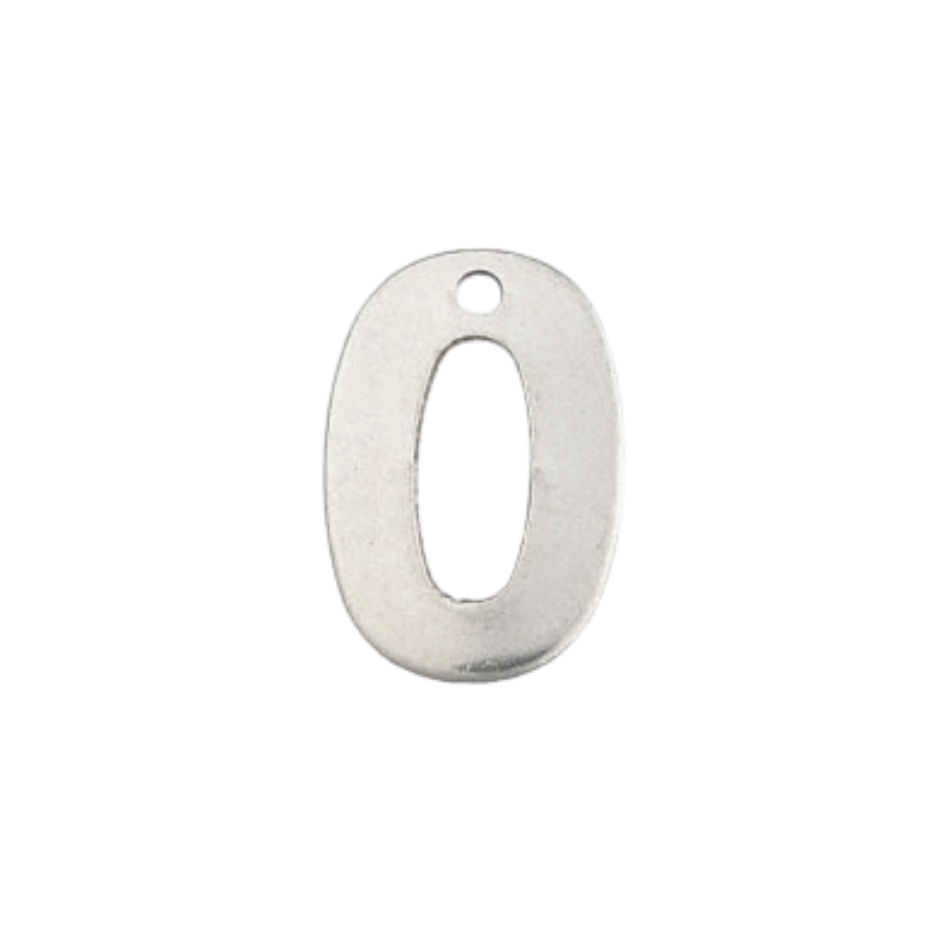 Silver Stainless Steel Number Charm Individual Numbers