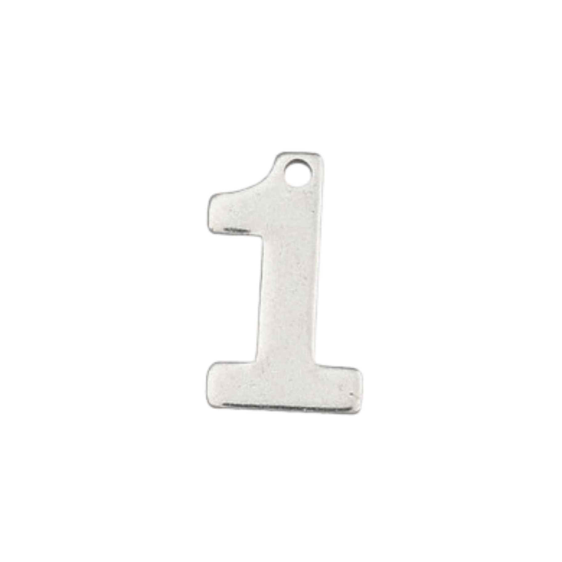 Silver Stainless Steel Number Charm Individual Numbers