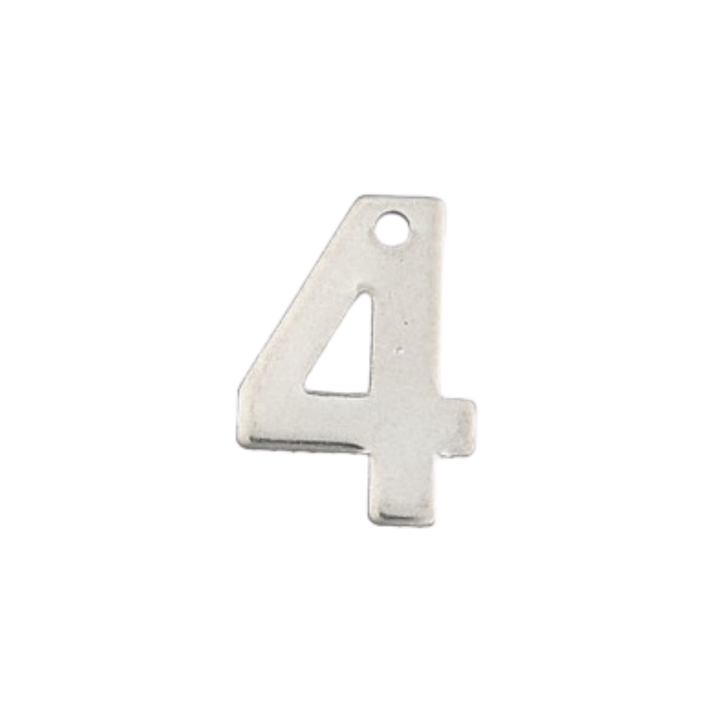 Silver Stainless Steel Number Charm Individual Numbers
