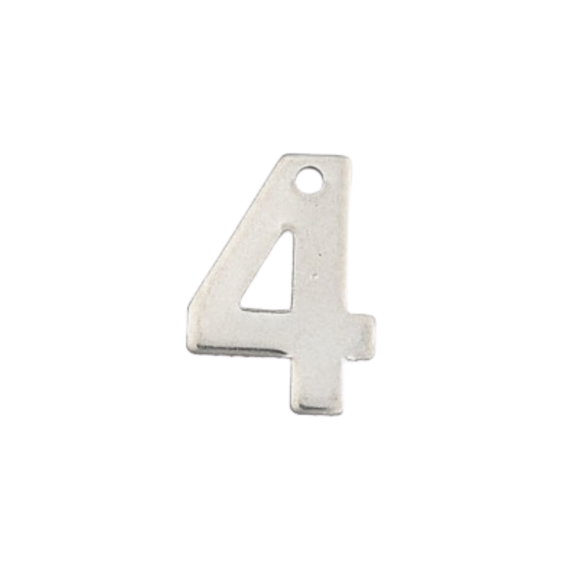 Silver Stainless Steel Number Charm Individual Numbers