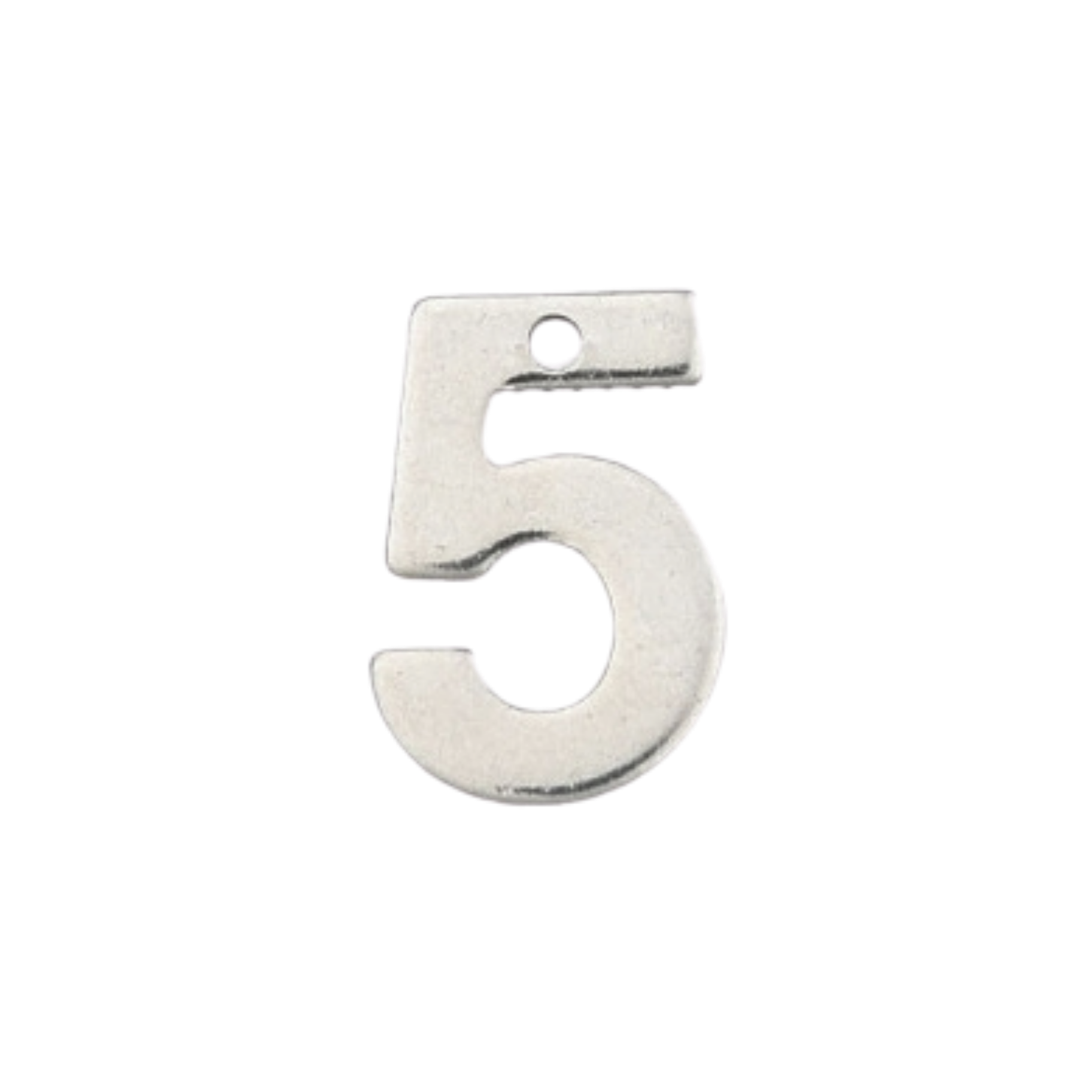 Silver Stainless Steel Number Charm Individual Numbers