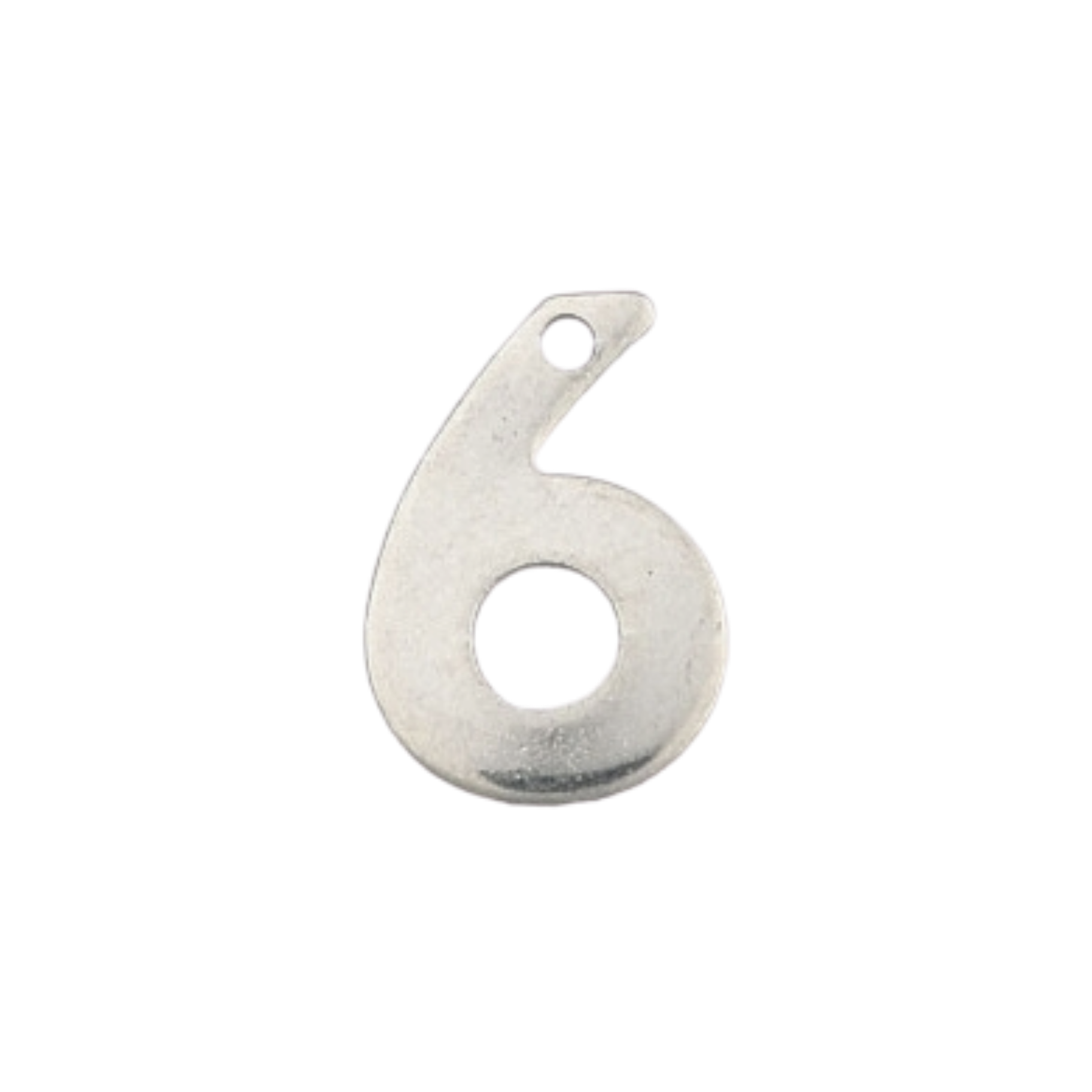 Silver Stainless Steel Number Charm Individual Numbers