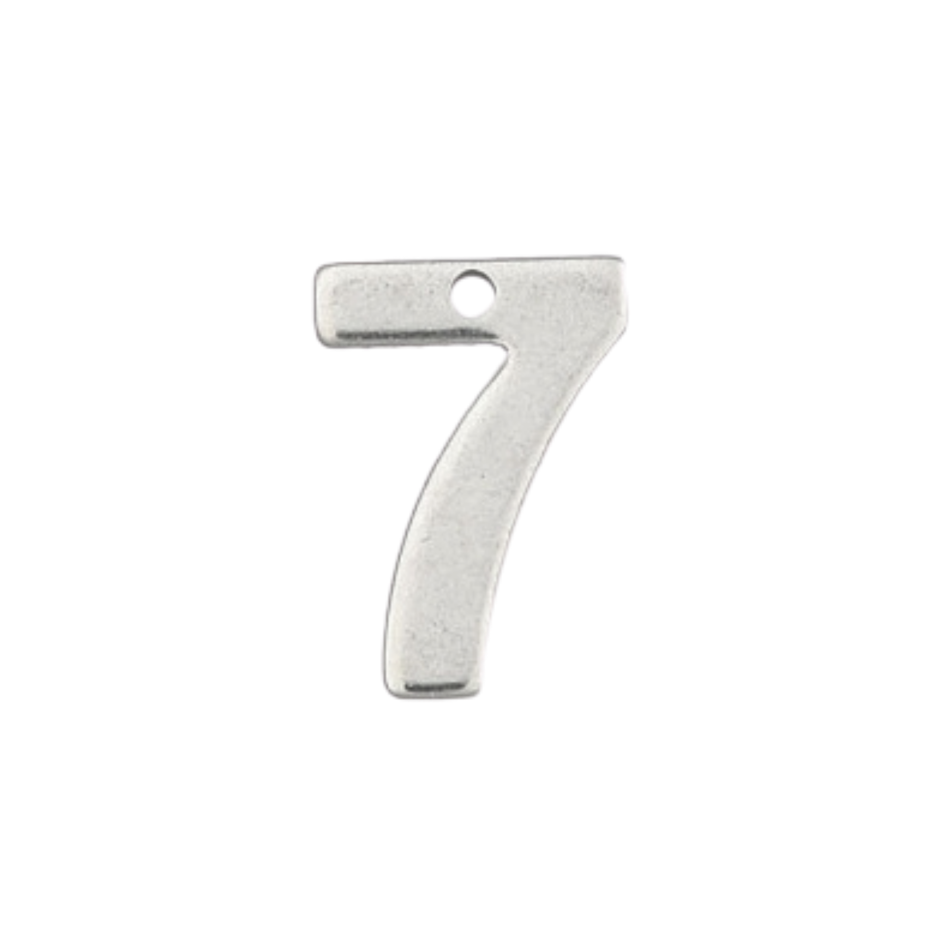 Silver Stainless Steel Number Charm Individual Numbers