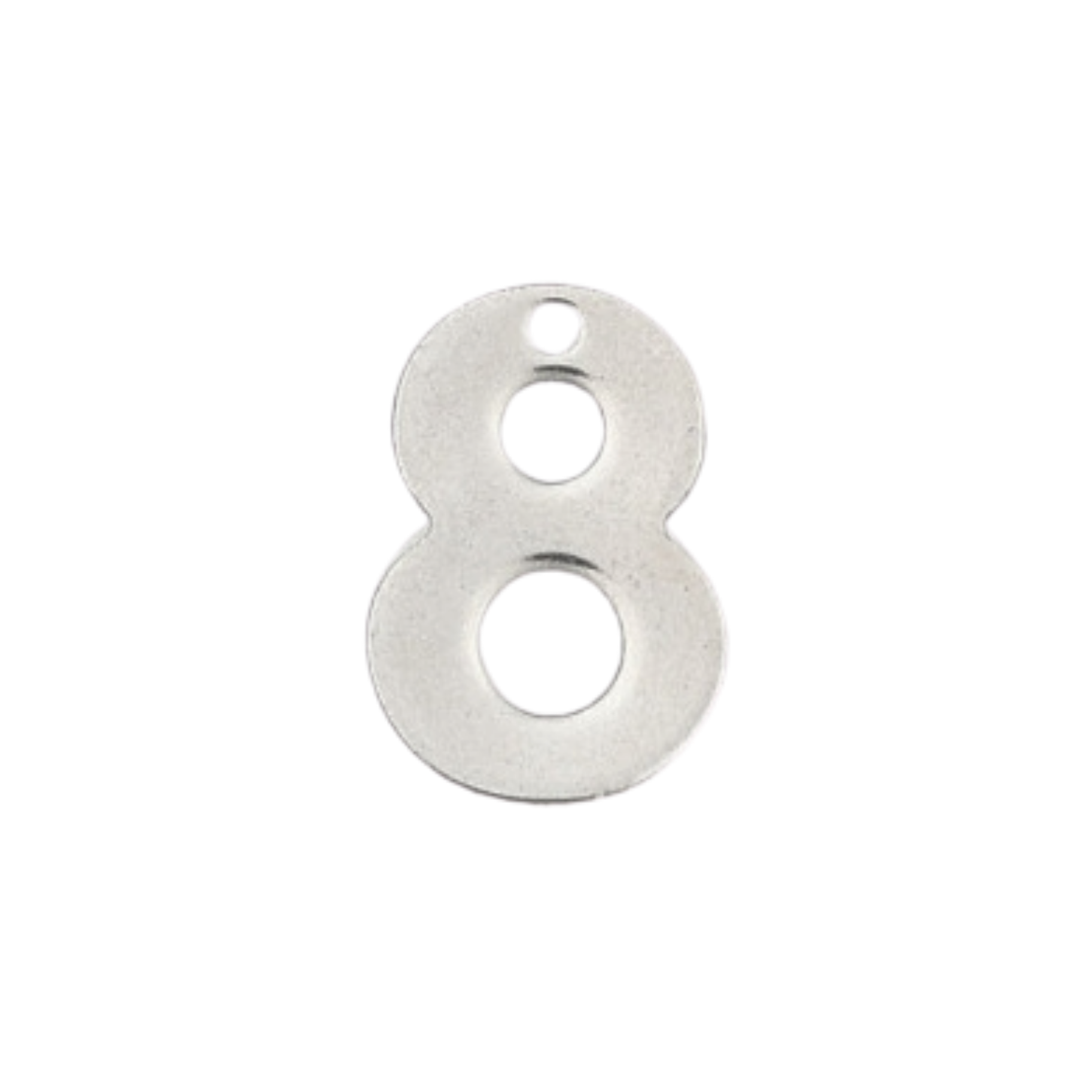 Silver Stainless Steel Number Charm Individual Numbers