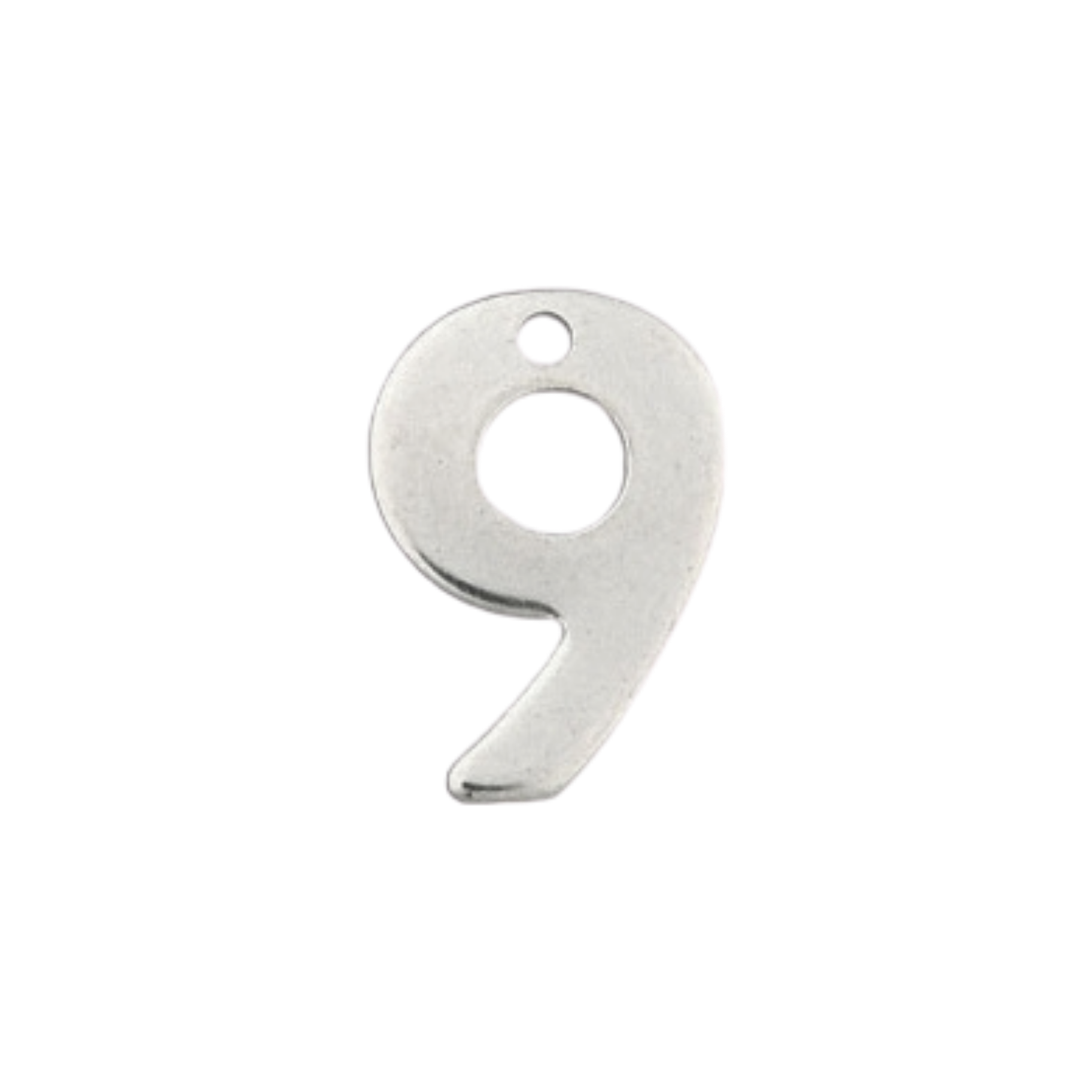 Silver Stainless Steel Number Charm Individual Numbers