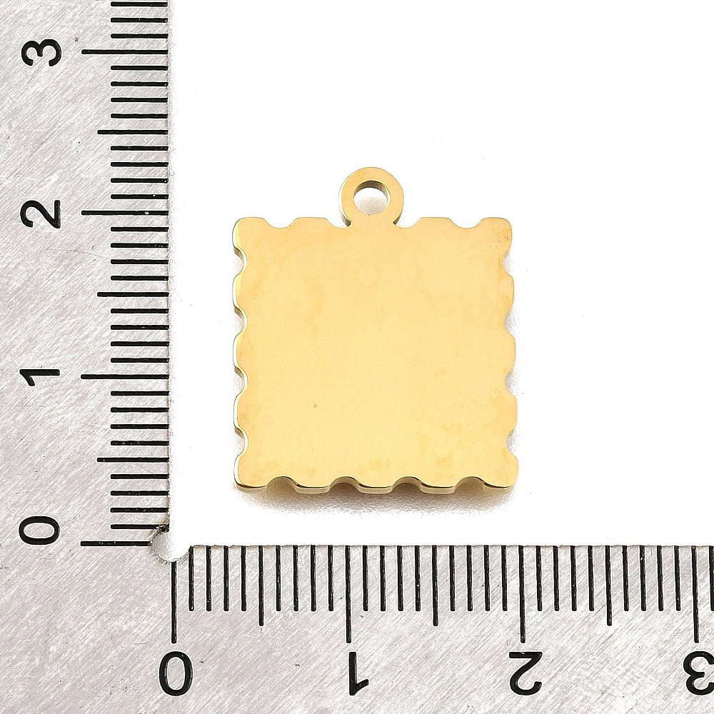 18k Gold PVD Stainless Steel Lemon Stamp Charm